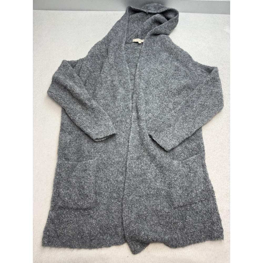 Lineamaglia Cardigan Sweater Womens Large Gray Wool Alpaca Hooded Italy